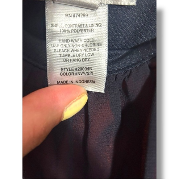 Sweet Storm Sheer Navy Blue Over Orange Gathered Waist Sleeveless Mini Sundress - Picture 7 of 14